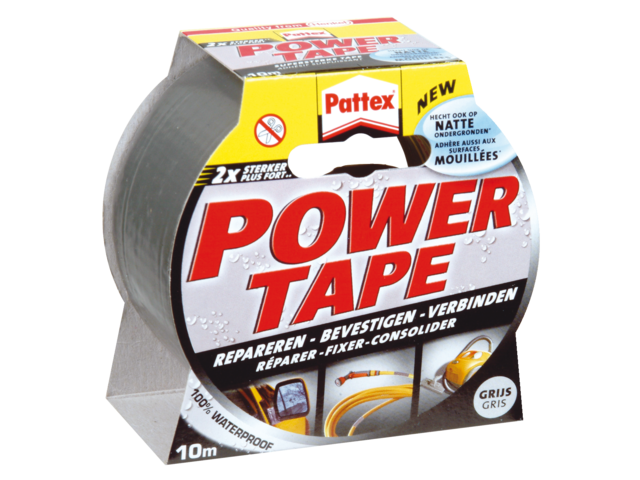 Plakband pattex power tape 50mmx10m grijs