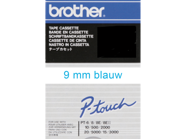 Labeltape brother p-touch tc293 9mm blauw op wit