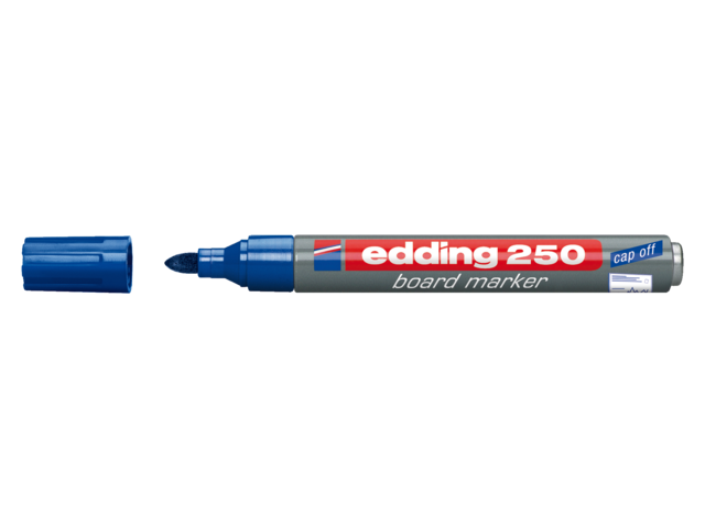 Viltstift edding 250 whiteboard rond blauw 2mm