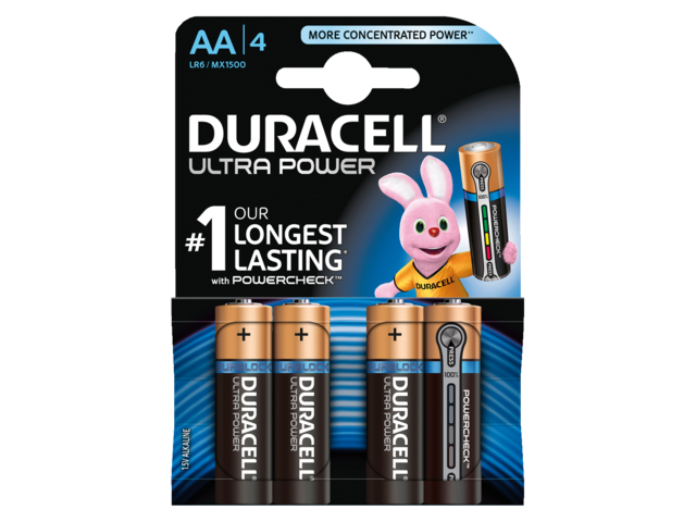 Batterij duracell ultra power 4xaa