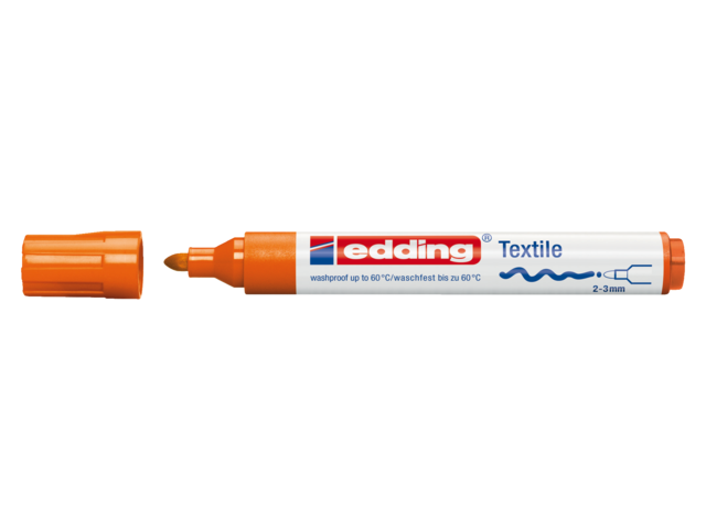 Viltstift edding 4500 textiel rond oranje 2-3mm