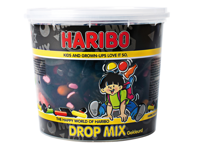 Haribo dropmix gekleurd 650gram