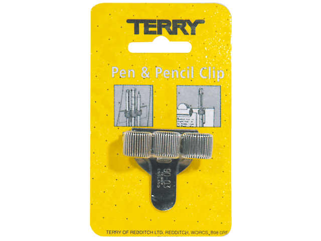 Terry clip tbv 3 pennen/potlood zilverkleurig