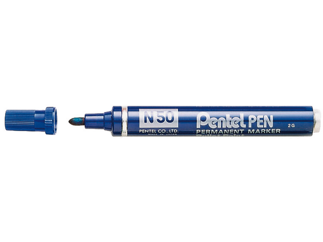 Viltstift pentel n50 rond blauw 1.5-3mm