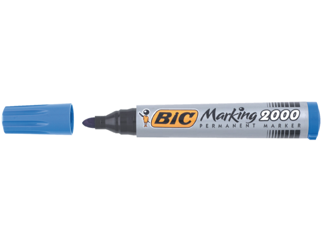 Viltstift bic 2000 rond blauw 1.7mm