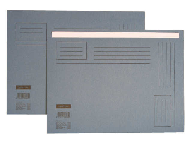 Vouwmap quantore folio ongelijke zijde 250gr blauw