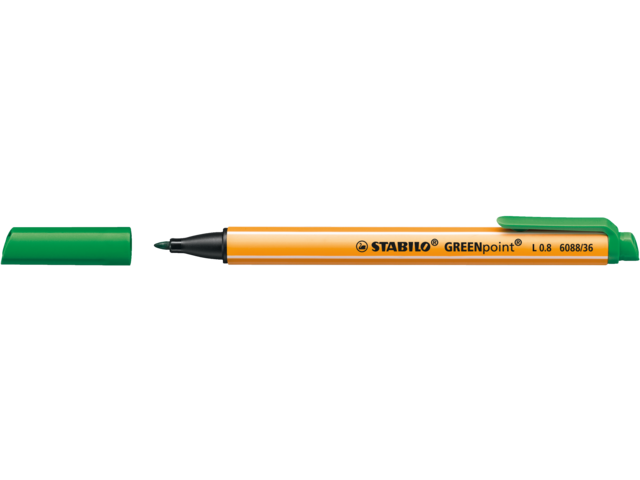 Fineliner stabilo greenpoint groen 0.8mm