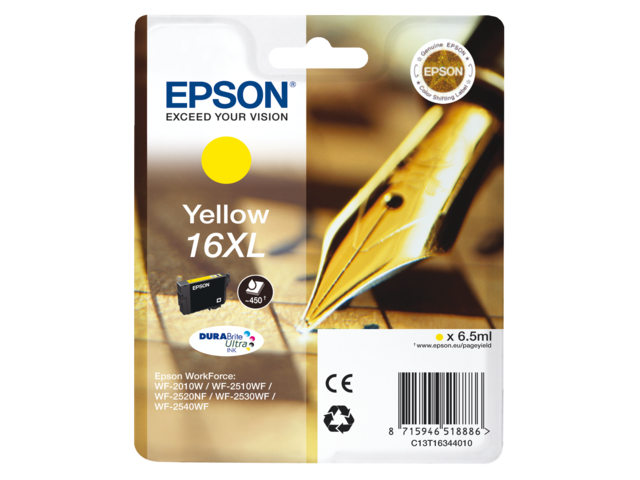 Inkcartridge epson t163440 geel hc