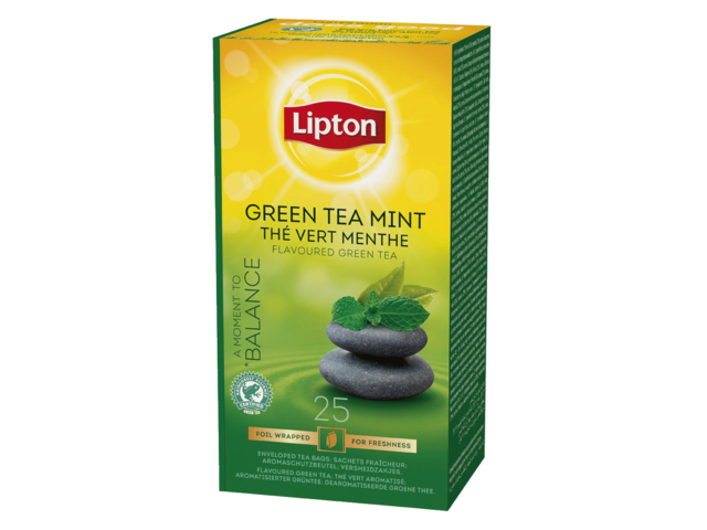 Thee lipton green tea mint met envelop 25stuks