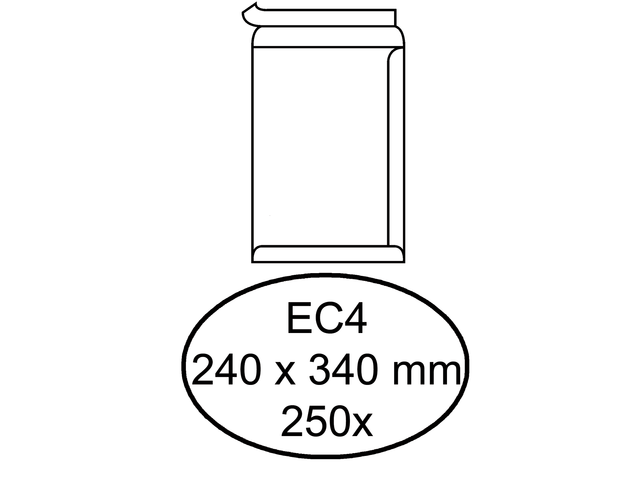 Envelop hermes akte ec4 240x340mm zelfklevend wit 250stuks