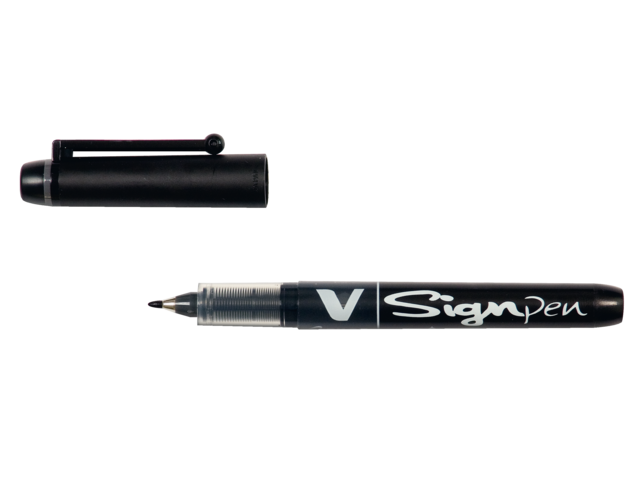 Fineliner pilot v-sign zwart 0.6mm