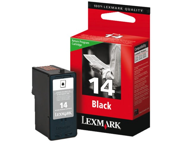 Inkcartridge lexmark 18c2090e 14 prebate zwart