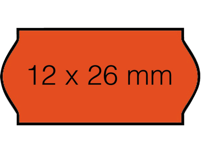 Prijsetiket 12x26mm open-data c6 permanent fluor rood