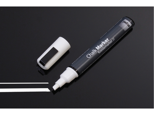 Krijtmarker sigel whiteboard fluor wit 1-5mm