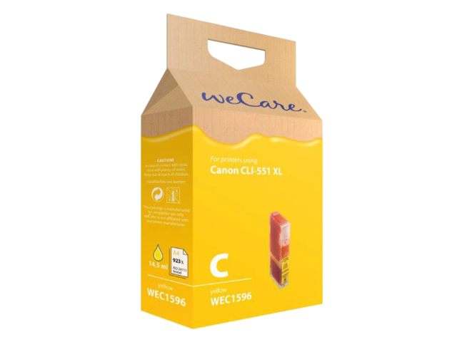Inkcartridge wecare canon cli-551xl geel