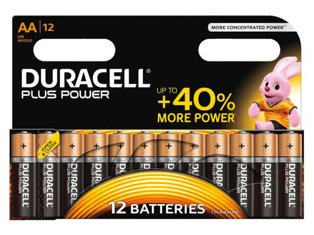Batterij duracell plus power 12xaa alkaline