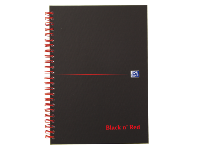 Notitieboek oxford black and red a5 karton gelinieerd ass.
