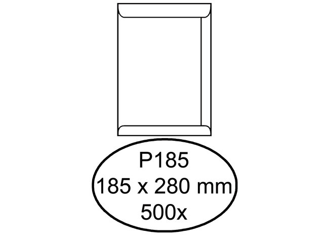 Envelop hermes akte p185 185x280mm zelfklevend wit 500stuks