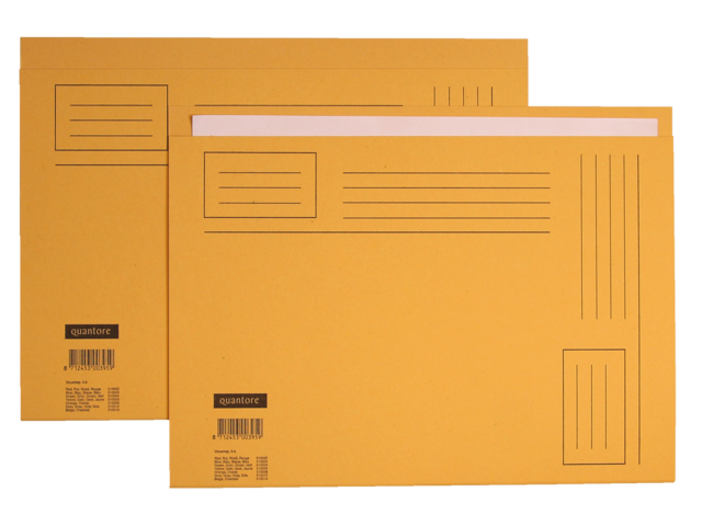 Vouwmap quantore folio ongelijke zijde 250gr geel
