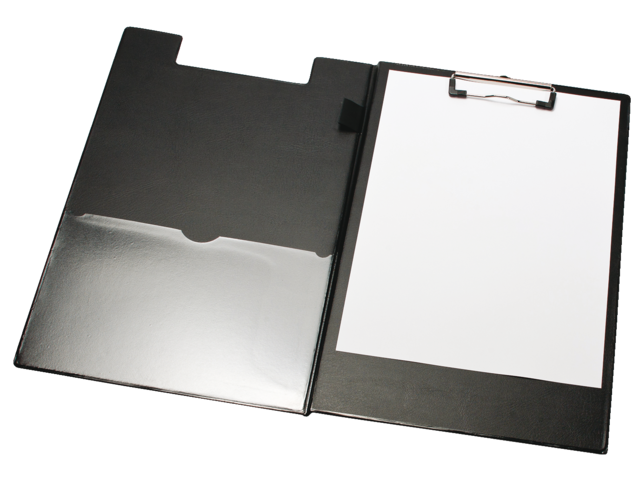Klemmap a4/folio met 100mm klem + penlus zwart