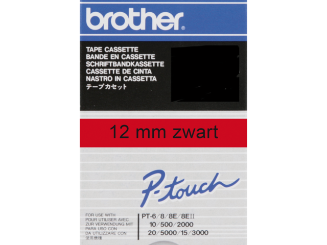 Labeltape brother p-touch tc401 12mm zwart op rood
