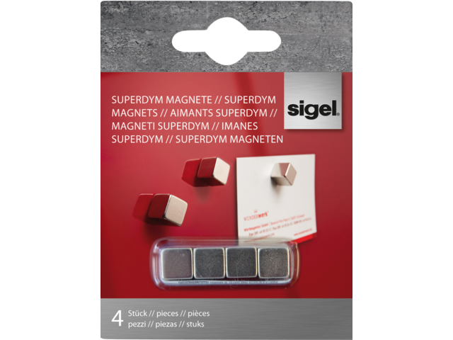 Magneet sigel 10x10x10mm extra sterk zilver 4stuks