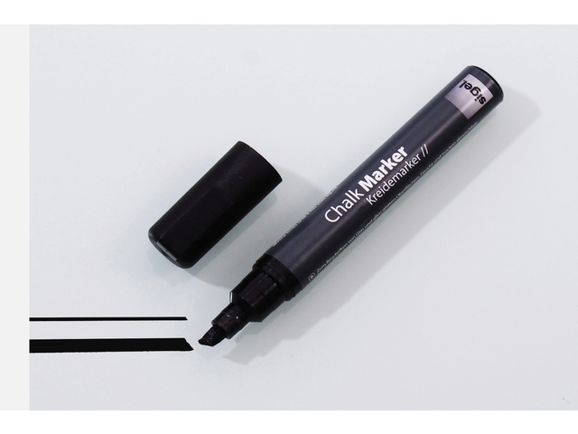 Krijtmarker sigel whiteboard fluor zwart 1-5mm