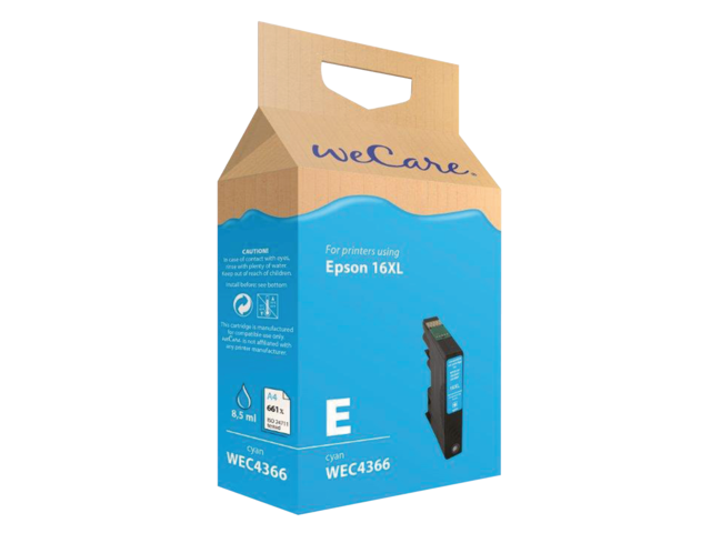 Inkcartridge wecare epson t163240 blauw hc