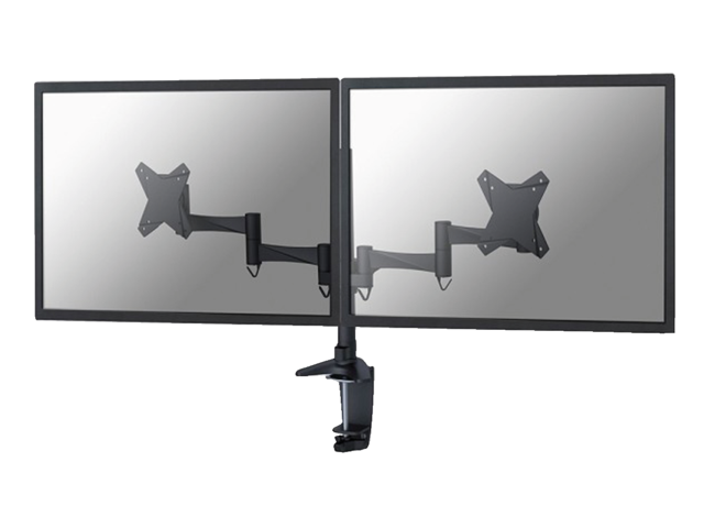 Flatscreenarm newstar d1330d klem voor 2 schermen zwart