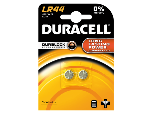 Batterij duracell knoopcel lr44 alkaline