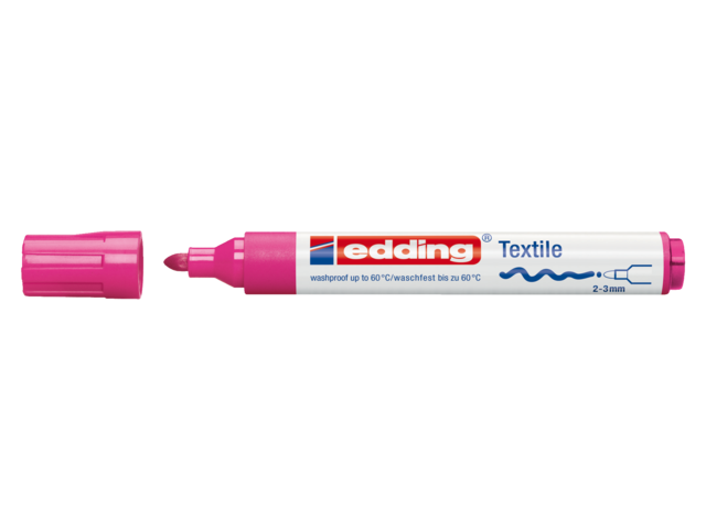 Viltstift edding 4500 textiel rond roze 2-3mm
