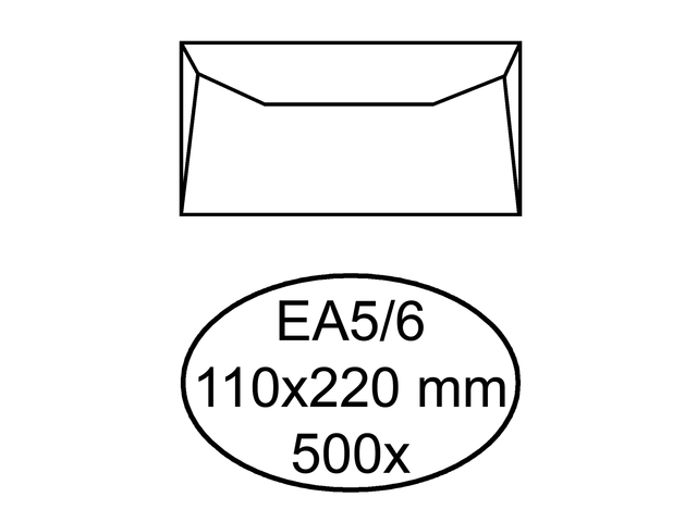 Envelop hermes bank ea5/6 110x220mm wit 500stuks