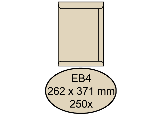 Envelop quantore akte eb4 262x371mm cremekraft 250stuks