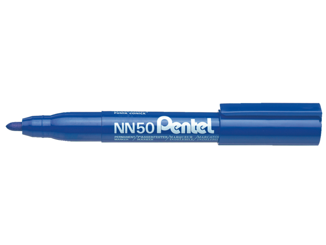 Viltstift pentel nn50 rond blauw 1.5-3mm