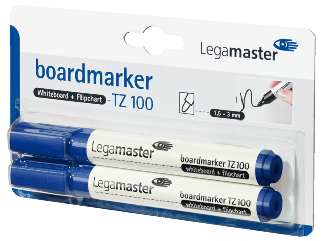 Viltstift lm tz100 whiteboard rond blauw 1.5-3mm 2stuks
