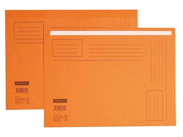 Vouwmap quantore folio ongelijke zijde 250gr oranje