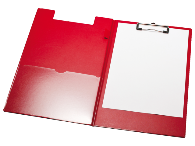 Klemmap a4/folio met 100mm klem +penlus rood