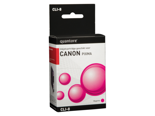 Inkcartridge quantore canon cli-8 rood+chip