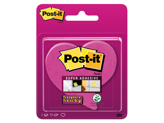 Memoblok 3m post-it 150-ssh super sticky hart roze