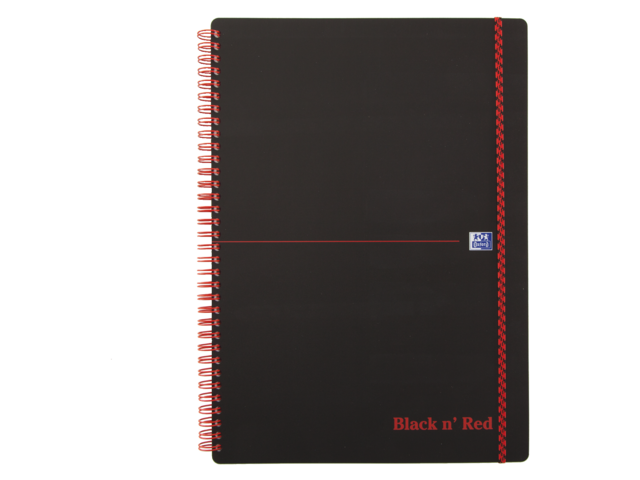 Notitieboek oxford black and red a4 pp gelinieerd ass.