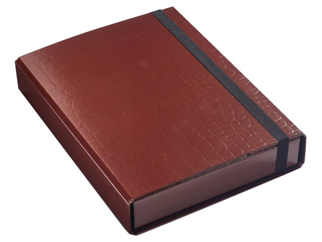 Elasto-opbergbox klapr 50mm kroko bruin