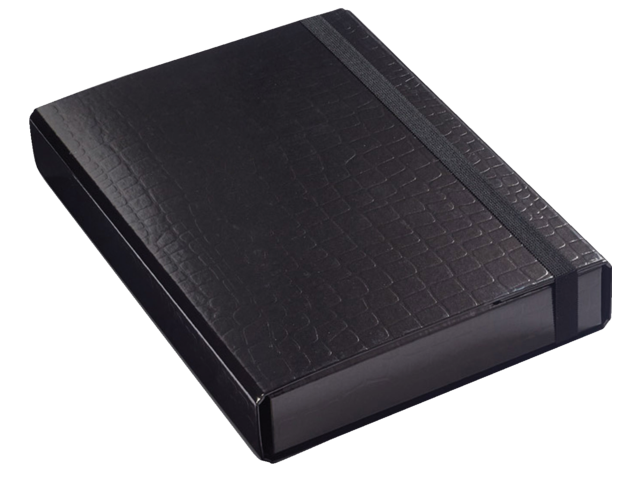 Elasto-opbergbox klapr 50mm kroko zwart