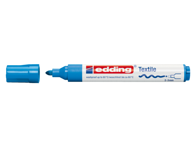 Viltstift edding 4500 textiel rond lichtblauw 2-3mm