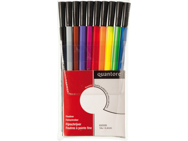 Fineliner quantore rond 0.4mm assorti 10stuks