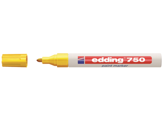 Viltstift edding 750 lakmarker rond geel 2-4mm