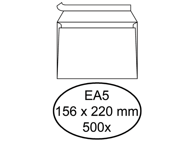 Envelop hermes digital ea5 156x220mm zelfklevend wit 500stuk