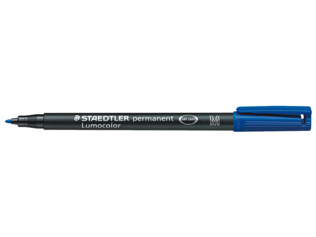 Viltstift staedtler ohp lumocolor m317 blauw medium