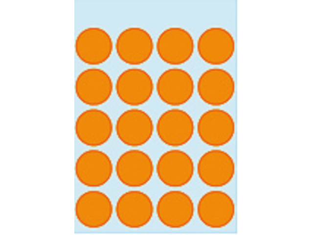 Etiket herma 1874 rond 19mm fluor oranje 100stuks