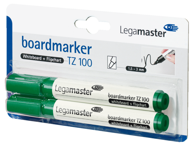 Viltstift lm tz100 whiteboard rond groen 1.5-3mm 2stuks