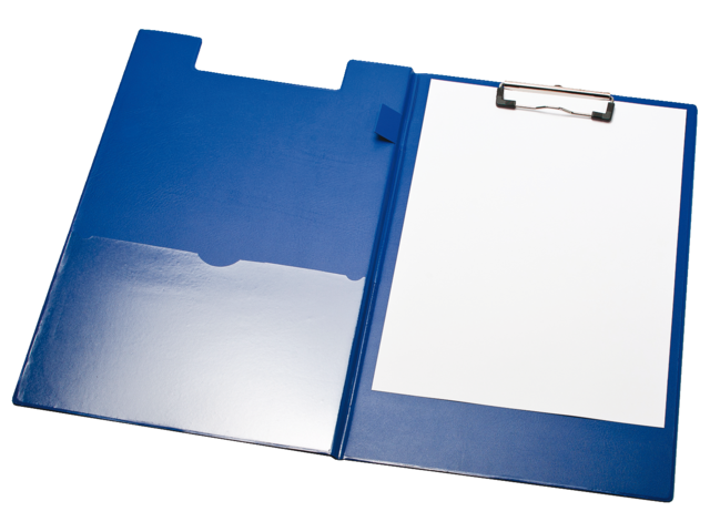 Klemmap a4/folio met 100mm klem + penlus blauw